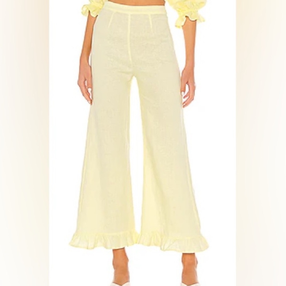 FAITHFULL THE BRAND YELLOW LINEN PANTS! 💛